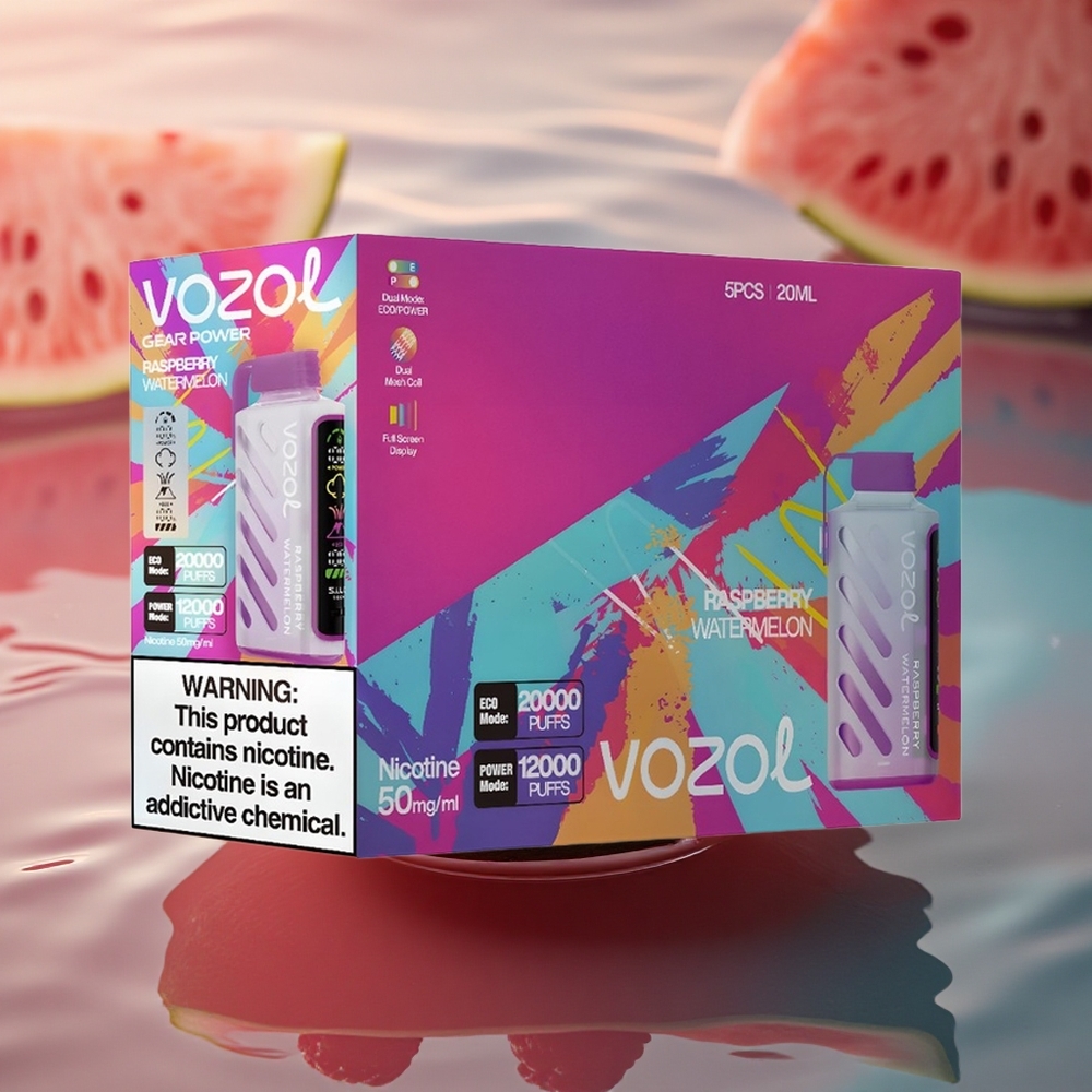 VOZOL Gear Power 20000 Puffs Dual Mesh Raspberry Watermelon 20mL