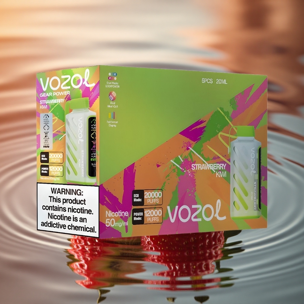 VOZOL Gear Power 20000 Puffs Strawberry Kiwi Dual Mesh 20mL 50mg