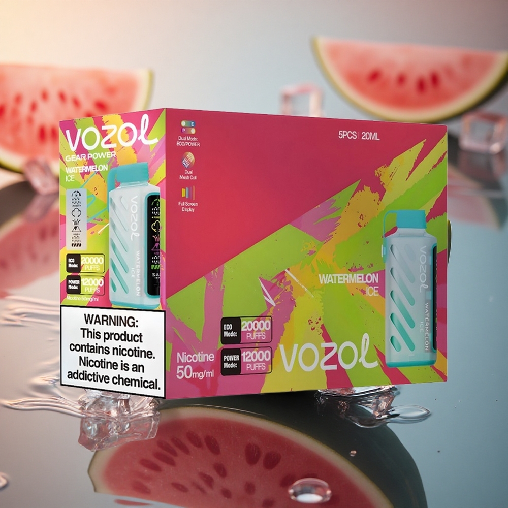 VOZOL Gear Power 20000 Puffs Watermelon Ice Dual Mesh 20mL