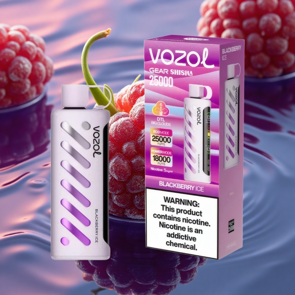 VOZOL Gear Shisha 25000 Puffs Blackberry Ice Dual Mesh 5mg