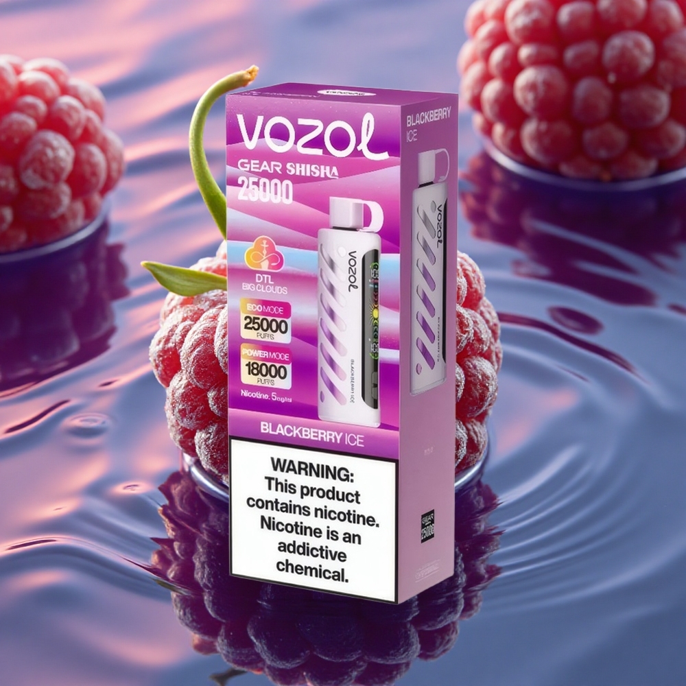 VOZOL Gear Shisha 25000 Puffs Blackberry Ice Dual Mesh 5mg