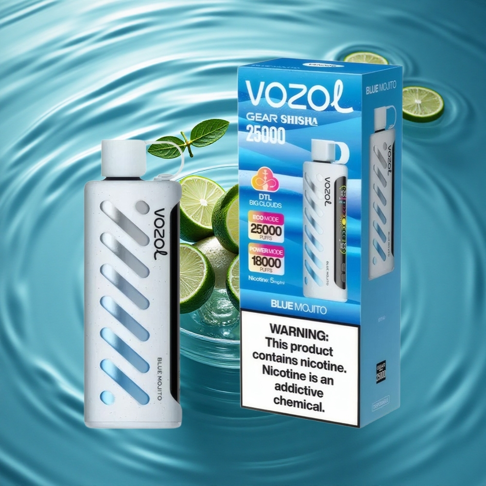 VOZOL Gear Shisha 25000 Puffs Blue Mojito Dual Mesh 5mg