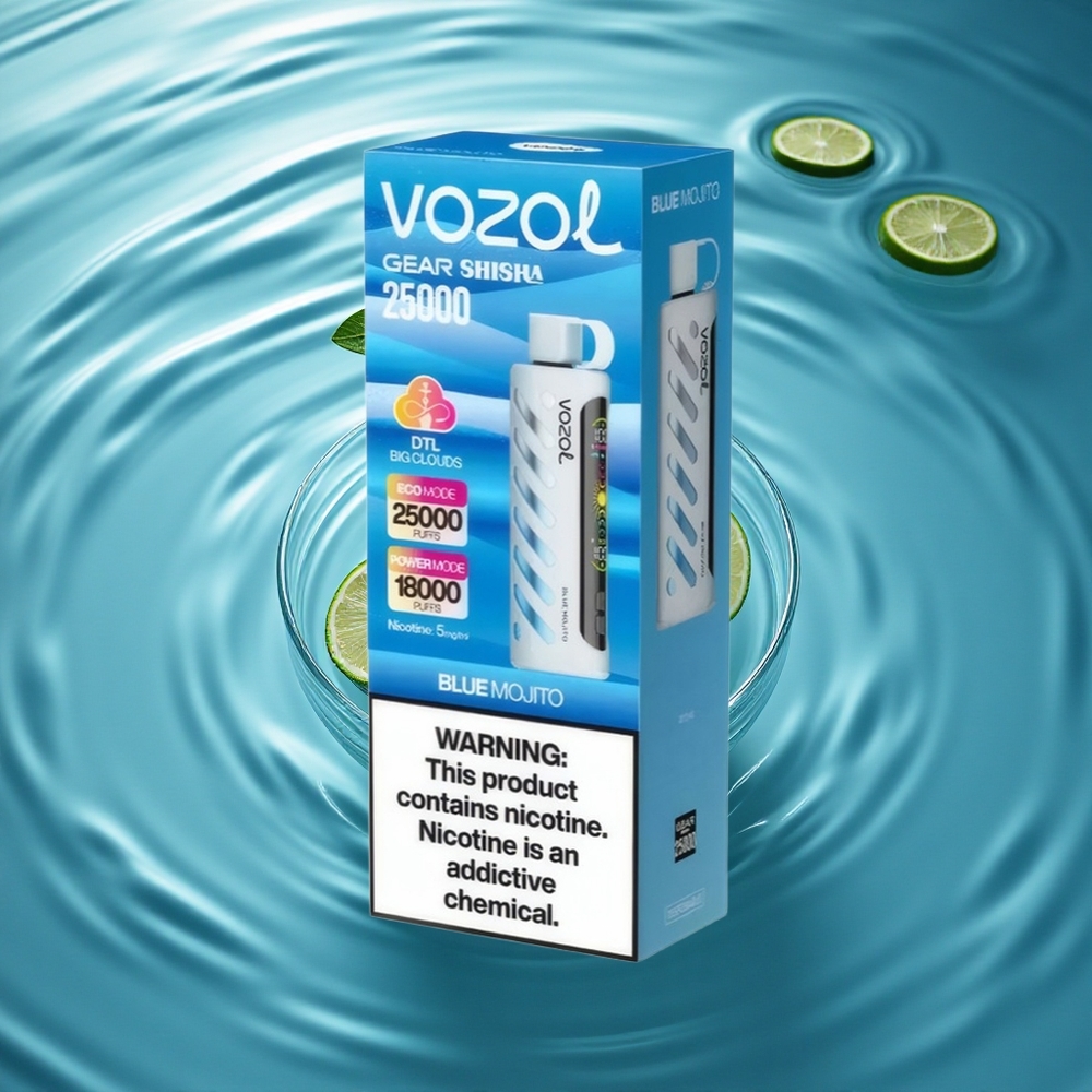 VOZOL Gear Shisha 25000 Puffs Blue Mojito Dual Mesh 5mg