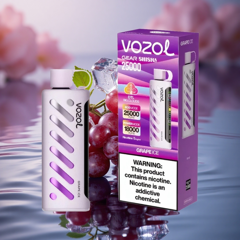 VOZOL Gear Shisha 25000 Puffs Grape Ice Dual Mesh 5mg