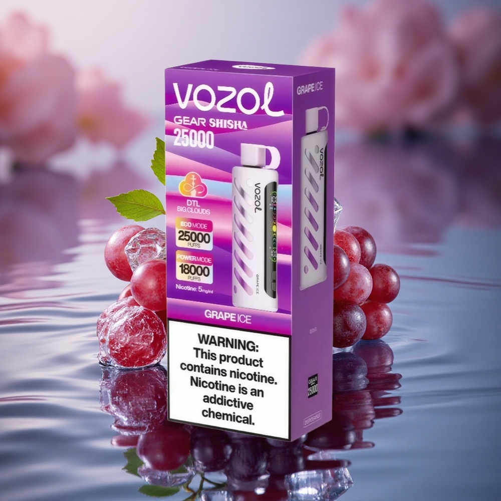 VOZOL Gear Shisha 25000 Puffs Grape Ice Dual Mesh 5mg