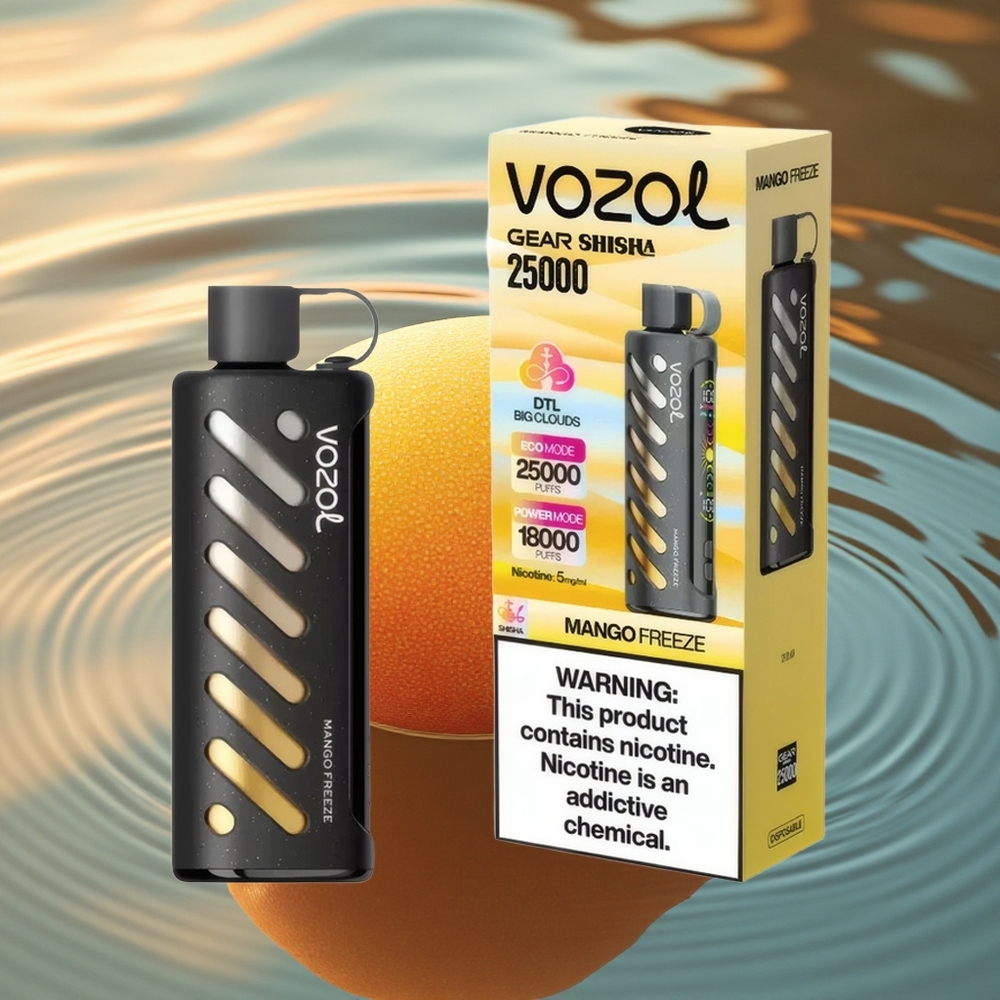 VOZOL Gear Shisha 25000 Puffs Mango Freeze Dual Mesh 5mg