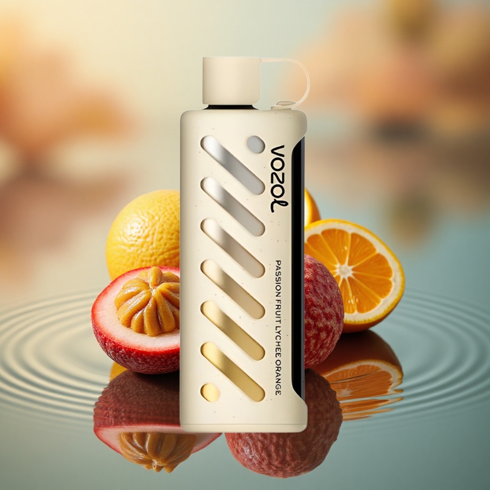 VOZOL Gear Shisha 25000 Puffs Passion Fruit Lychee Orange with Dual Mesh & 5mg Nicotine