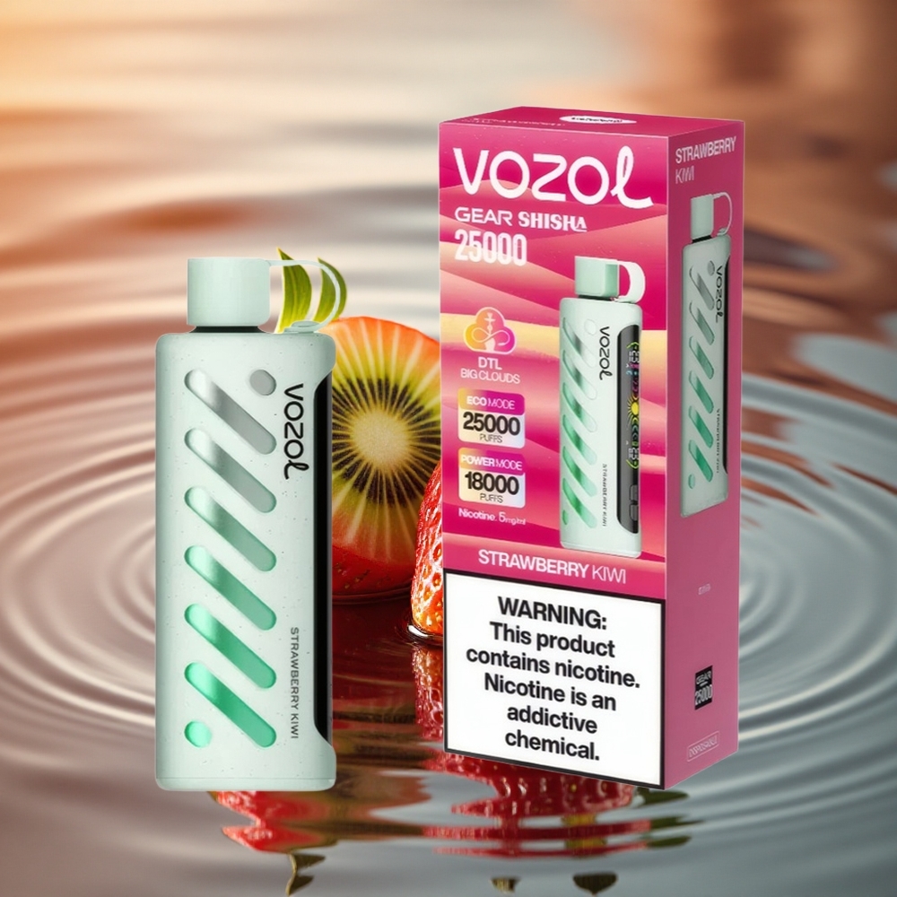 VOZOL Gear Shisha 25000 Puffs Strawberry Kiwi Dual Mesh 5mg
