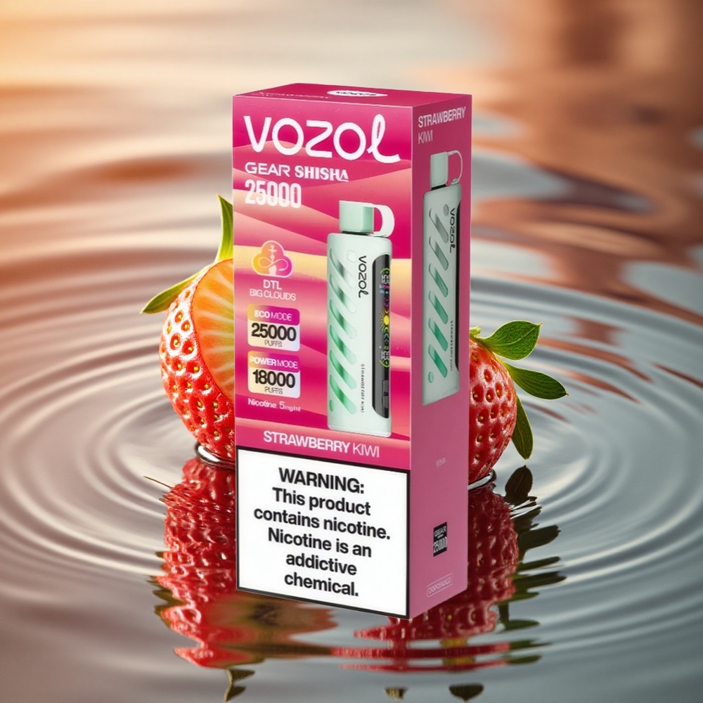 VOZOL Gear Shisha 25000 Puffs Strawberry Kiwi Dual Mesh 5mg