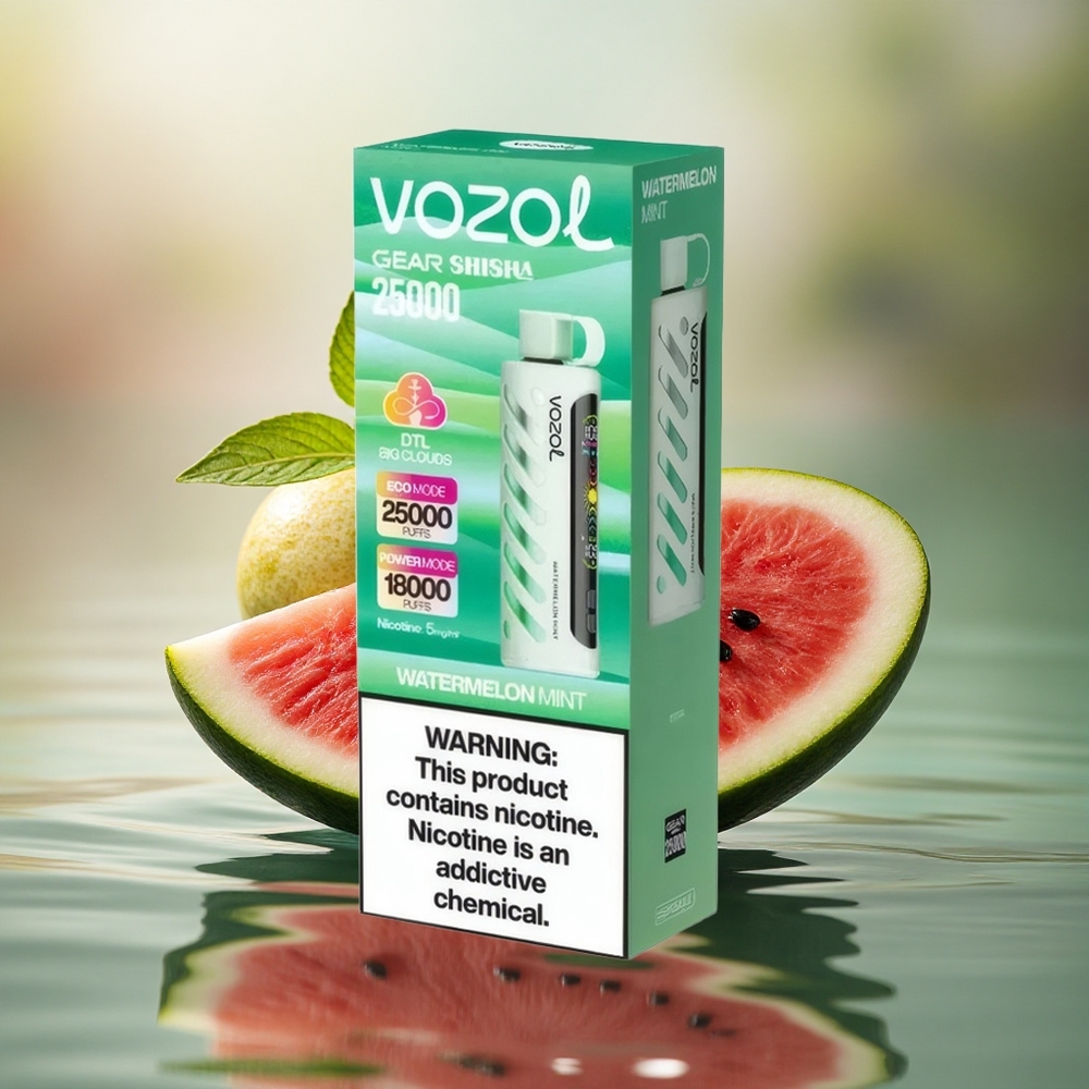 VOZOL Gear Shisha 25000 Puffs Watermelon Mint Dual Mesh 5mg