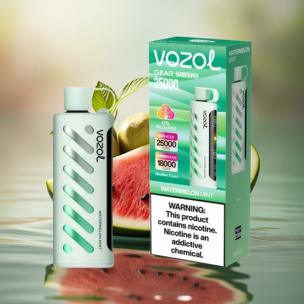 VOZOL Gear Shisha 25000 Puffs Watermelon Mint Dual Mesh 5mg